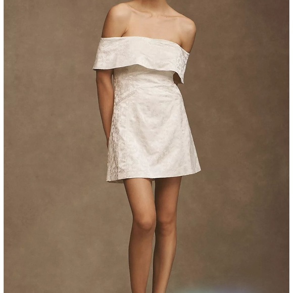 BHLDN White Mini floral Dress Bridal - Picture 13 of 13